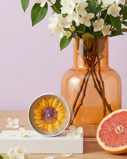 fresh jasmin with floral and fresh linen scent - accented with a hint of grapefruit making this the ultimate spring candle. A 4oz tin which is perfect for any occasion - especially a small gift for a colleague or a friend for birthday. 