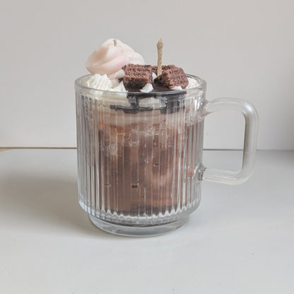 Handgemachte Kaffee-Kerze | Einzigartige Handwerkskunst | Dessert Duftkerze | süße Kerze | Amerikanisches Kaffeehaus | Karamell-Latte