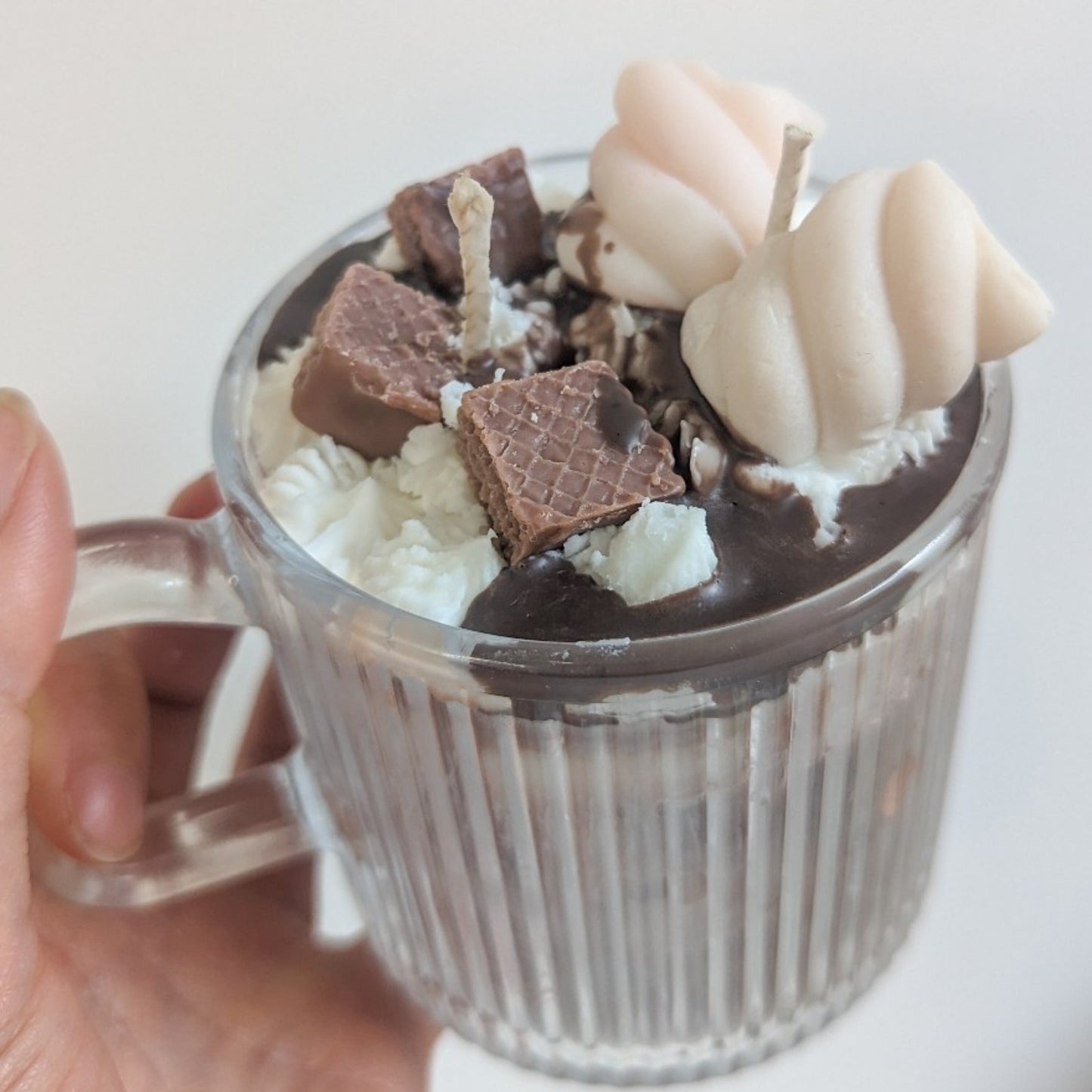 Handgemachte Kaffee-Kerze | Einzigartige Handwerkskunst | Dessert Duftkerze | süße Kerze | Amerikanisches Kaffeehaus | Karamell-Latte