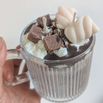 Handgemachte Kaffee-Kerze | Einzigartige Handwerkskunst | Dessert Duftkerze | süße Kerze | Amerikanisches Kaffeehaus | Karamell-Latte