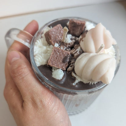 Handgemachte Kaffee-Kerze | Einzigartige Handwerkskunst | Dessert Duftkerze | süße Kerze | Amerikanisches Kaffeehaus | Karamell-Latte