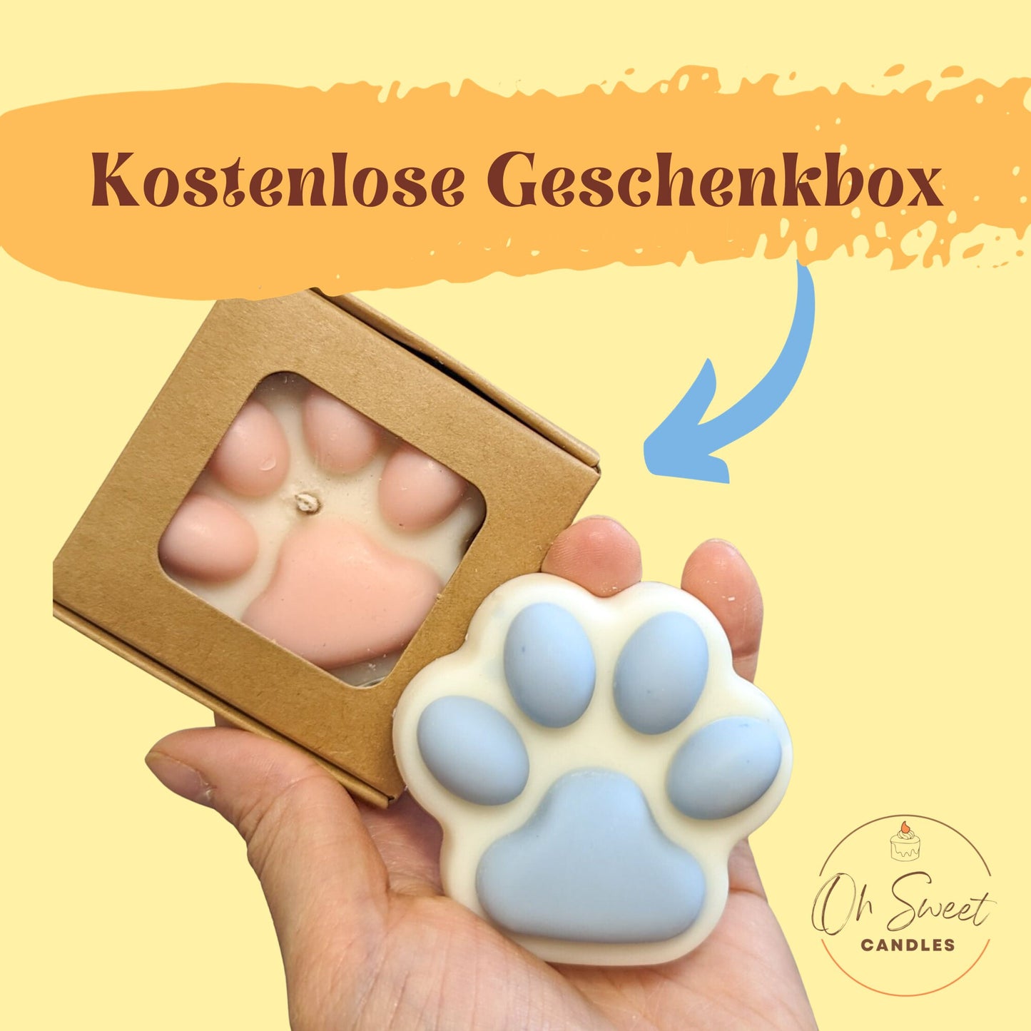 Pfoten Waxmelts, Duftwachs Geschenk für sie, ideal für Tierfreunde und Pfotenliebhaber, Duftkerze Deko aus Sojawachs Olivenwachs