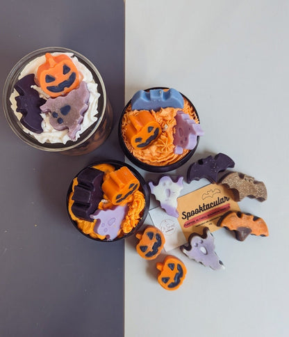 Halloween candle - orange pumpkin candle - Fall Decor - Fall scented candles gift idea - Spooky Black candles