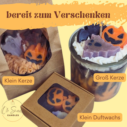 Halloween candle - orange pumpkin candle - Fall Decor - Fall scented candles gift idea - Spooky Black candles