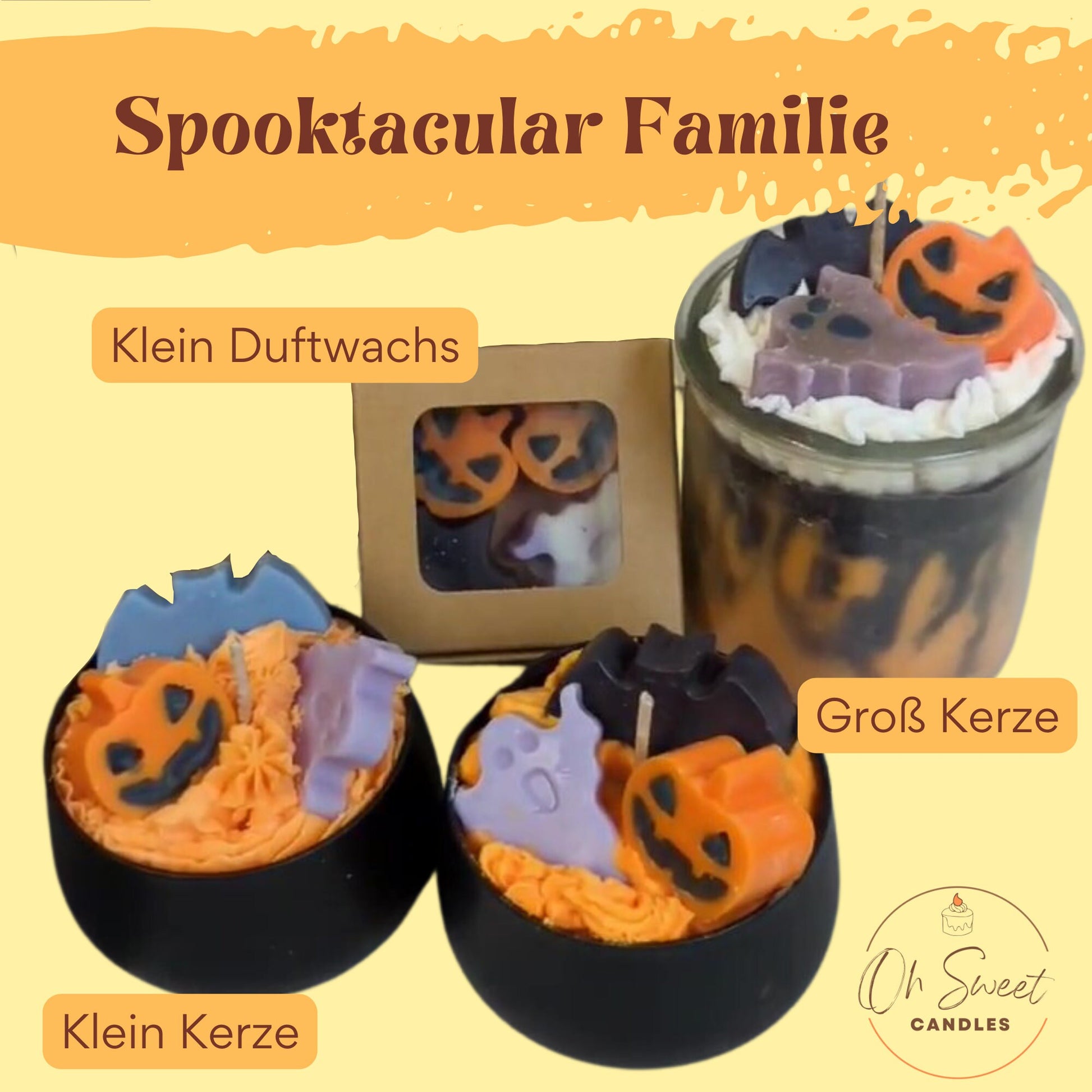 Halloween theme scented wax ghost bat pumpkin autumn scented sweet spooky spooky party gift, scented soy wax candles