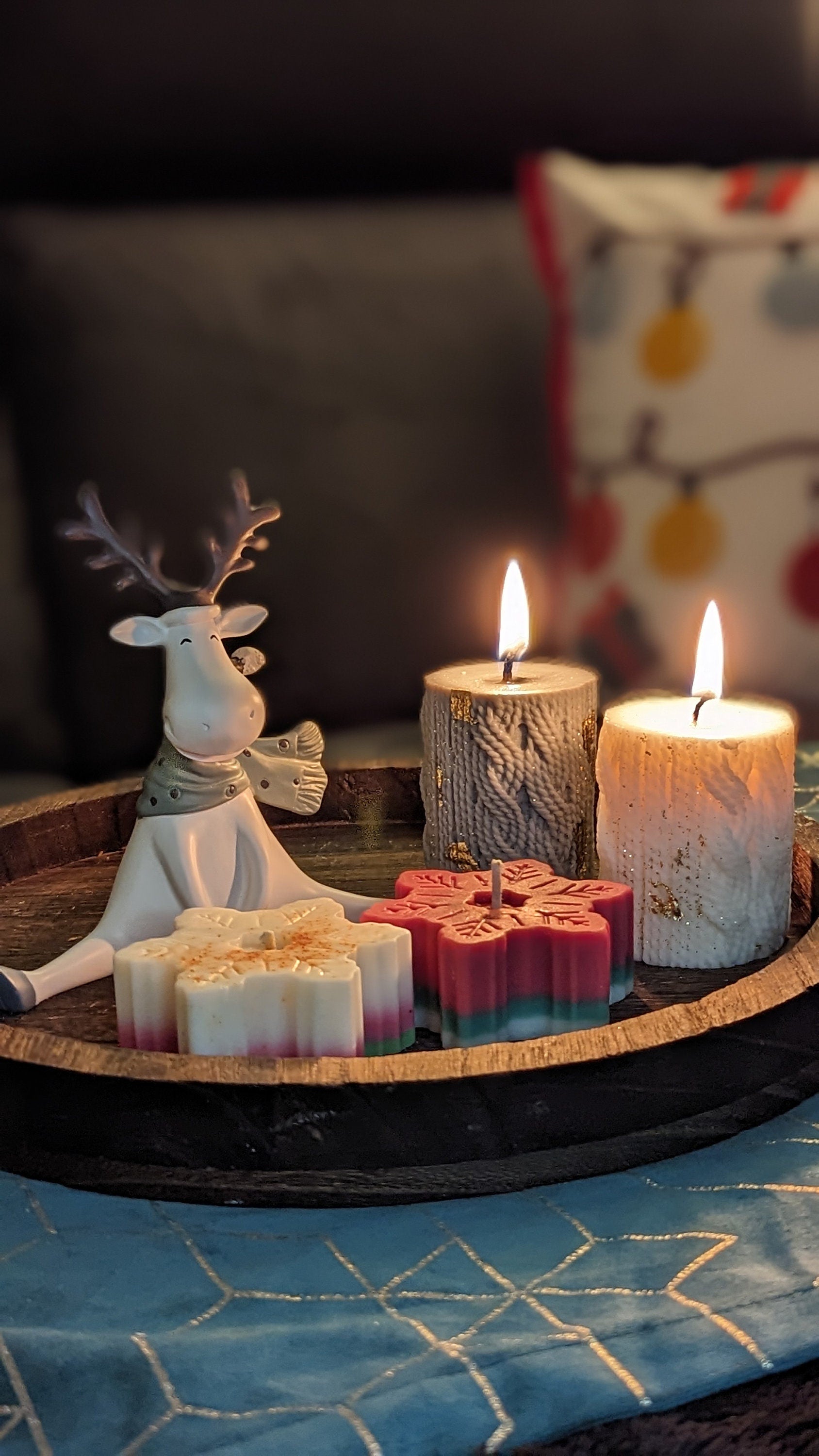 Dekorative Weihnachtskerzen Schnee Stumpenkerzen, duftkerze weihnachten , last-minute geschenkideen, tisch decor, Werbegeschenk Duftprodukt