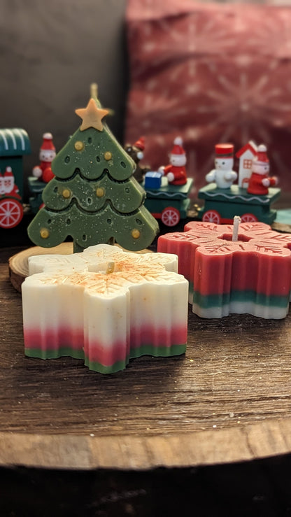 Dekorative Weihnachtskerzen Schnee Stumpenkerzen, duftkerze weihnachten , last-minute geschenkideen, tisch decor, Werbegeschenk Duftprodukt