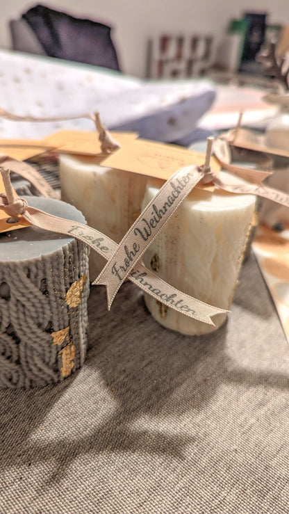 Winter Duftkerzen, Tisch Deko, Stumpenkerze, Cosy Winter zum verschenken, kuscheldecke pullover duftkerze