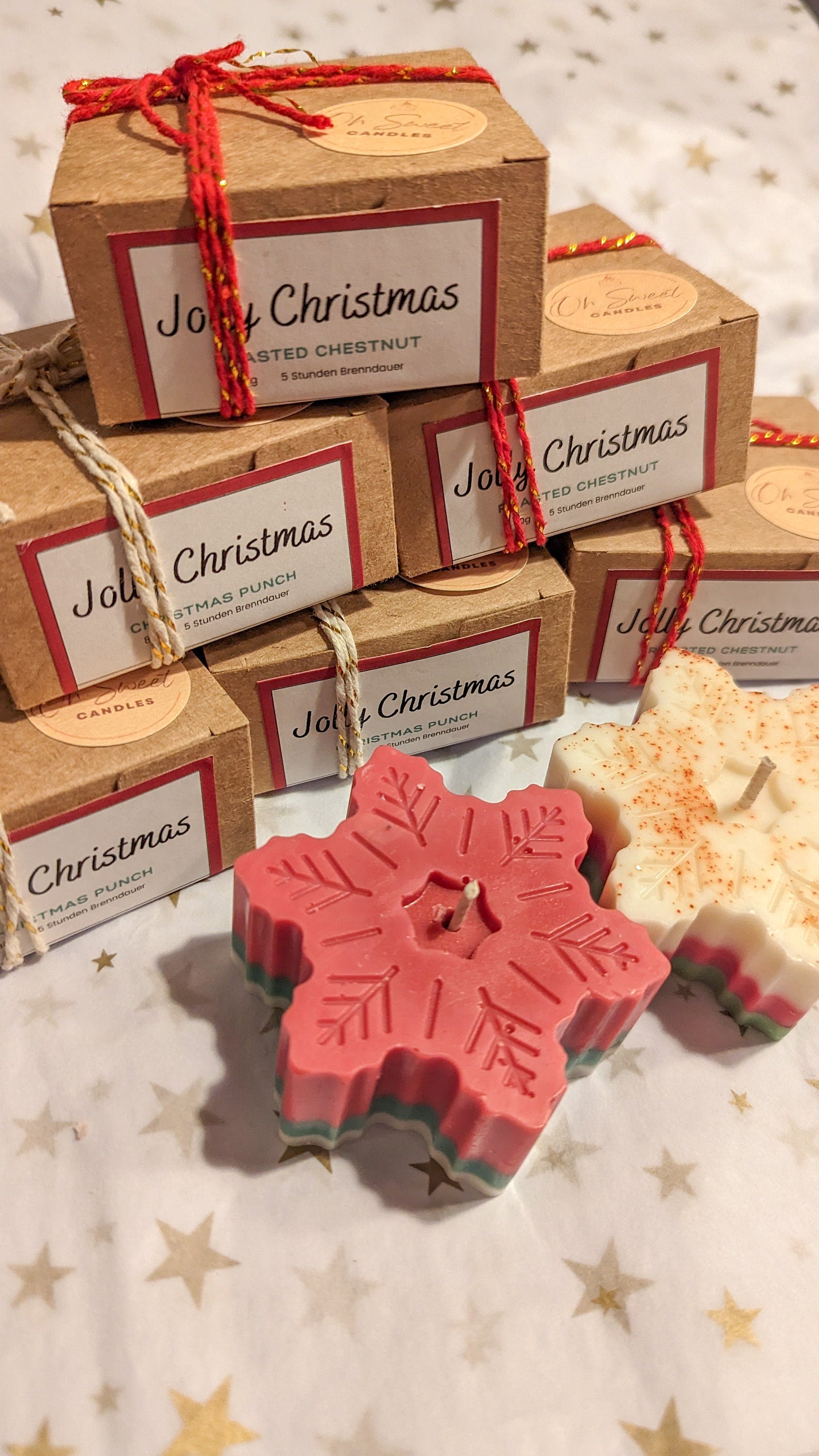 Dekorative Weihnachtskerzen Schnee Stumpenkerzen, duftkerze weihnachten , last-minute geschenkideen, tisch decor, Werbegeschenk Duftprodukt