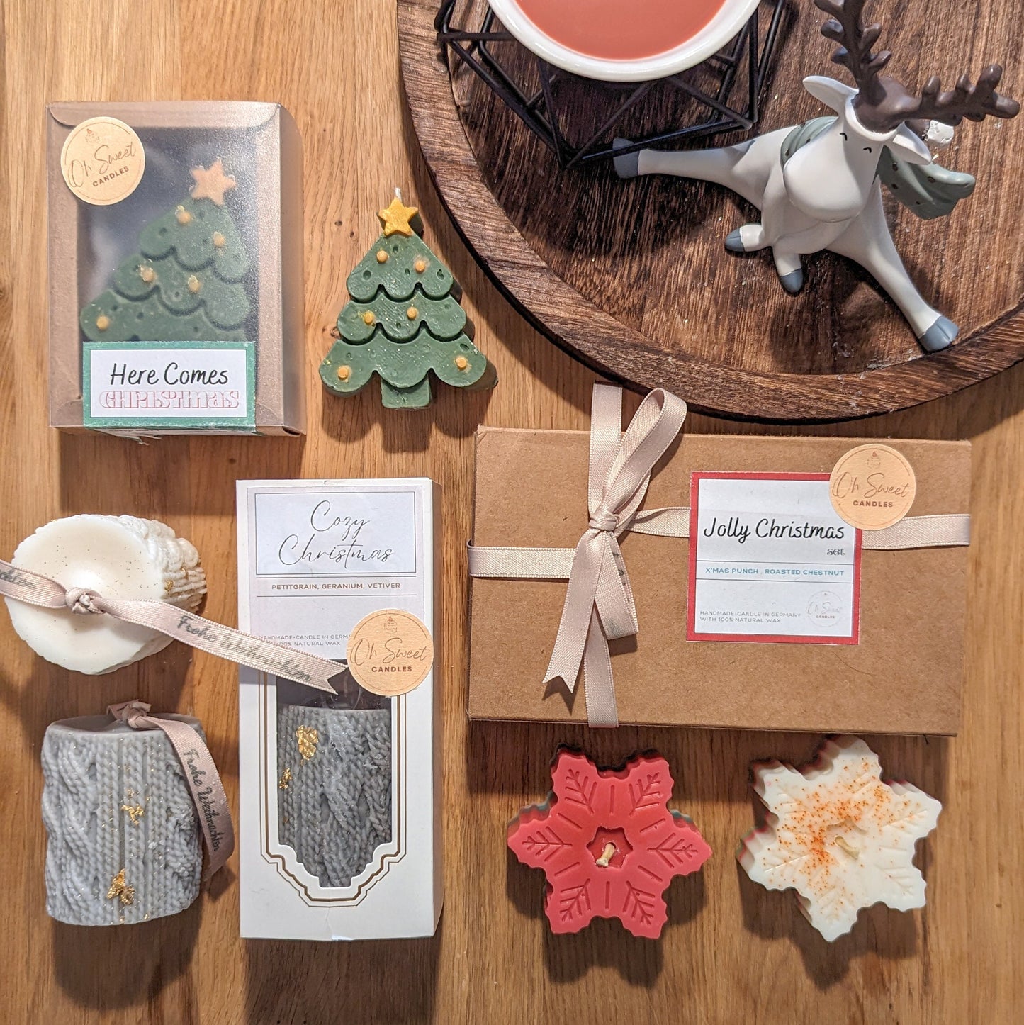 Winter Duftkerzen, Tisch Deko, Stumpenkerze, Cosy Winter zum verschenken, kuscheldecke pullover duftkerze