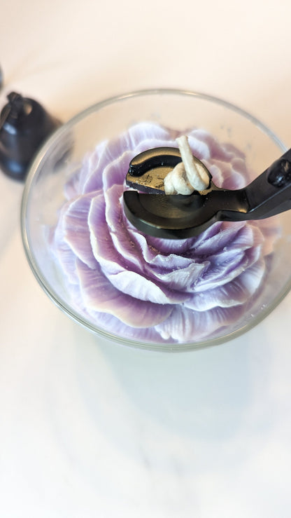 Candle accessories Matt Balck Stainless steel, personalised gift, wick cutter with named bag, modern sniffer, minimalist lifestyle, gift