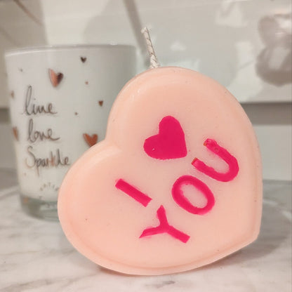 Romantische Herzkerze | Ich liebe dich kerzen | Perfektes Valentinstagsdeko | Handgefertigtes Naturwachs | Valentinstag herzliches geschenk