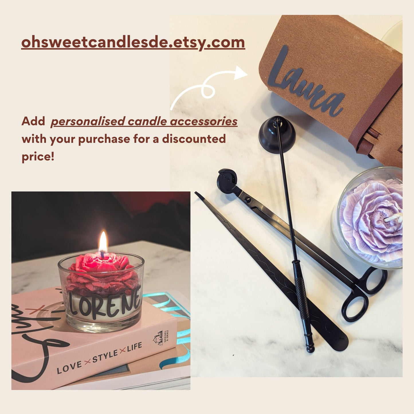 Romantische Herzkerze | Ich liebe dich kerzen | Perfektes Valentinstagsdeko | Handgefertigtes Naturwachs | Valentinstag herzliches geschenk