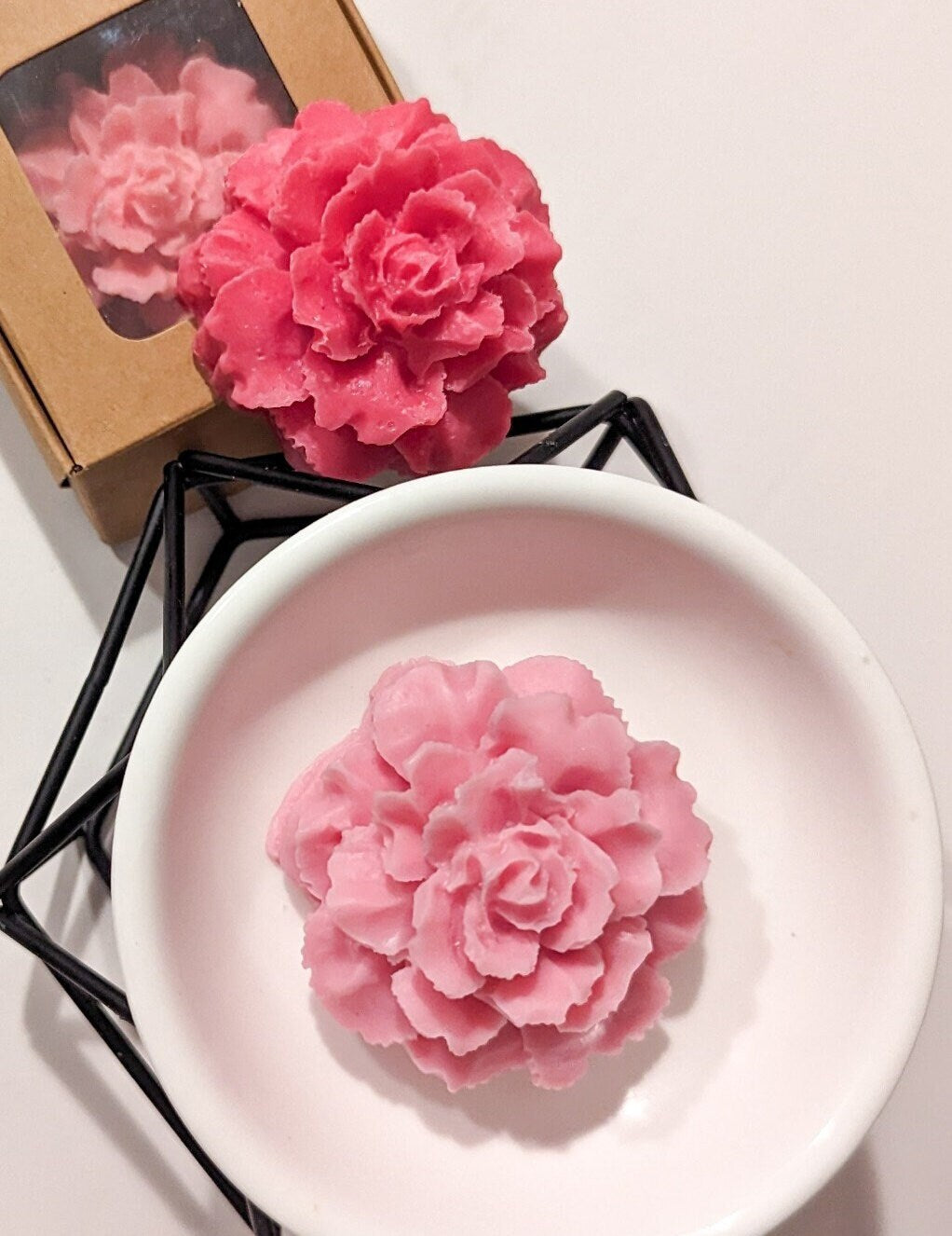 Rose Duftlampe melter mit Keramikplatte, rose Duftwachs zubehör, moderne Dekoration geschenk, Aroma Diffuser, blumiger duft, für Wohnzimmer