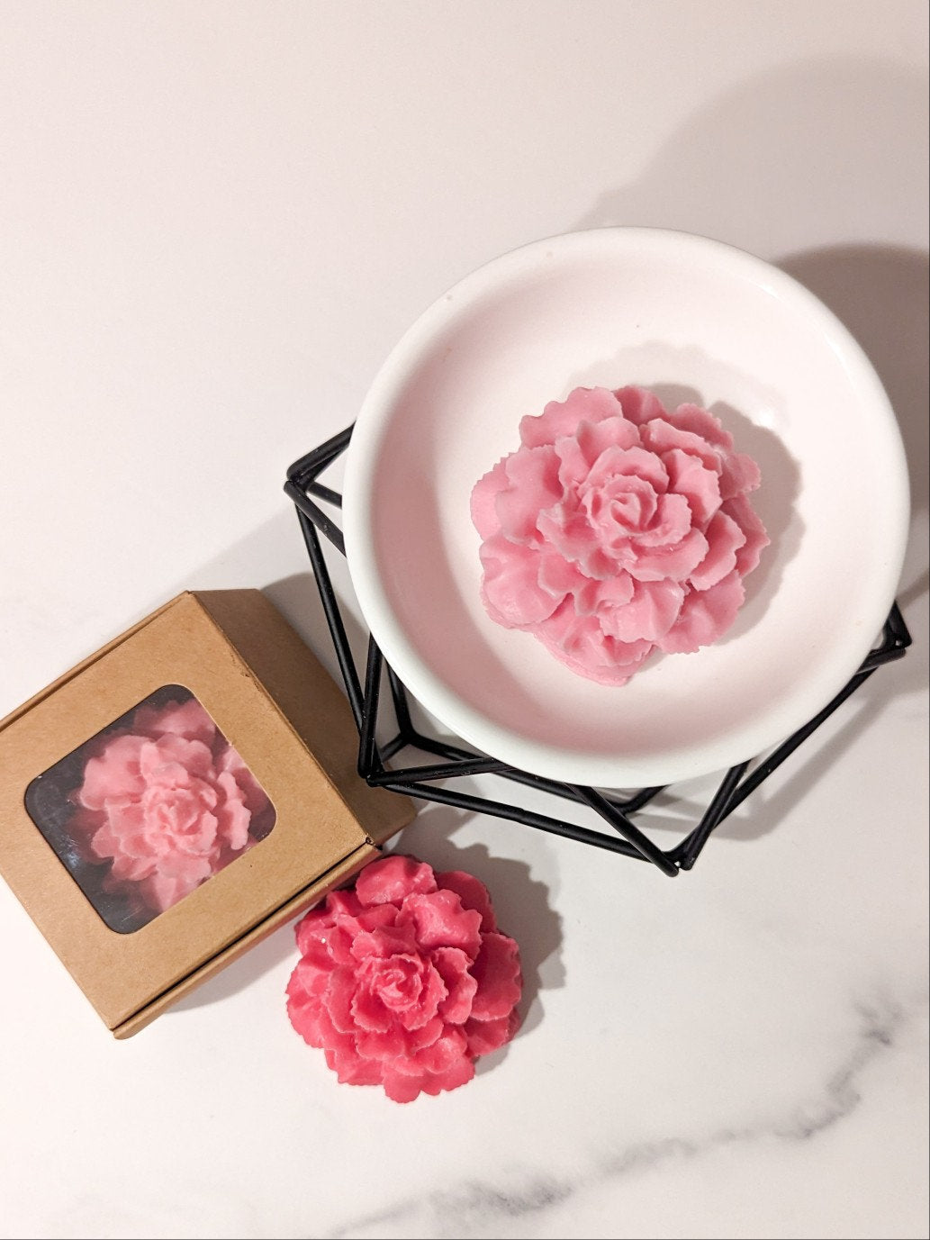 Rose Duftlampe melter mit Keramikplatte, rose Duftwachs zubehör, moderne Dekoration geschenk, Aroma Diffuser, blumiger duft, für Wohnzimmer