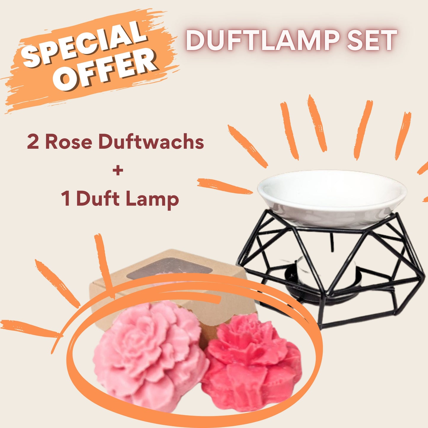 Rose Duftlampe melter mit Keramikplatte, rose Duftwachs zubehör, moderne Dekoration geschenk, Aroma Diffuser, blumiger duft, für Wohnzimmer