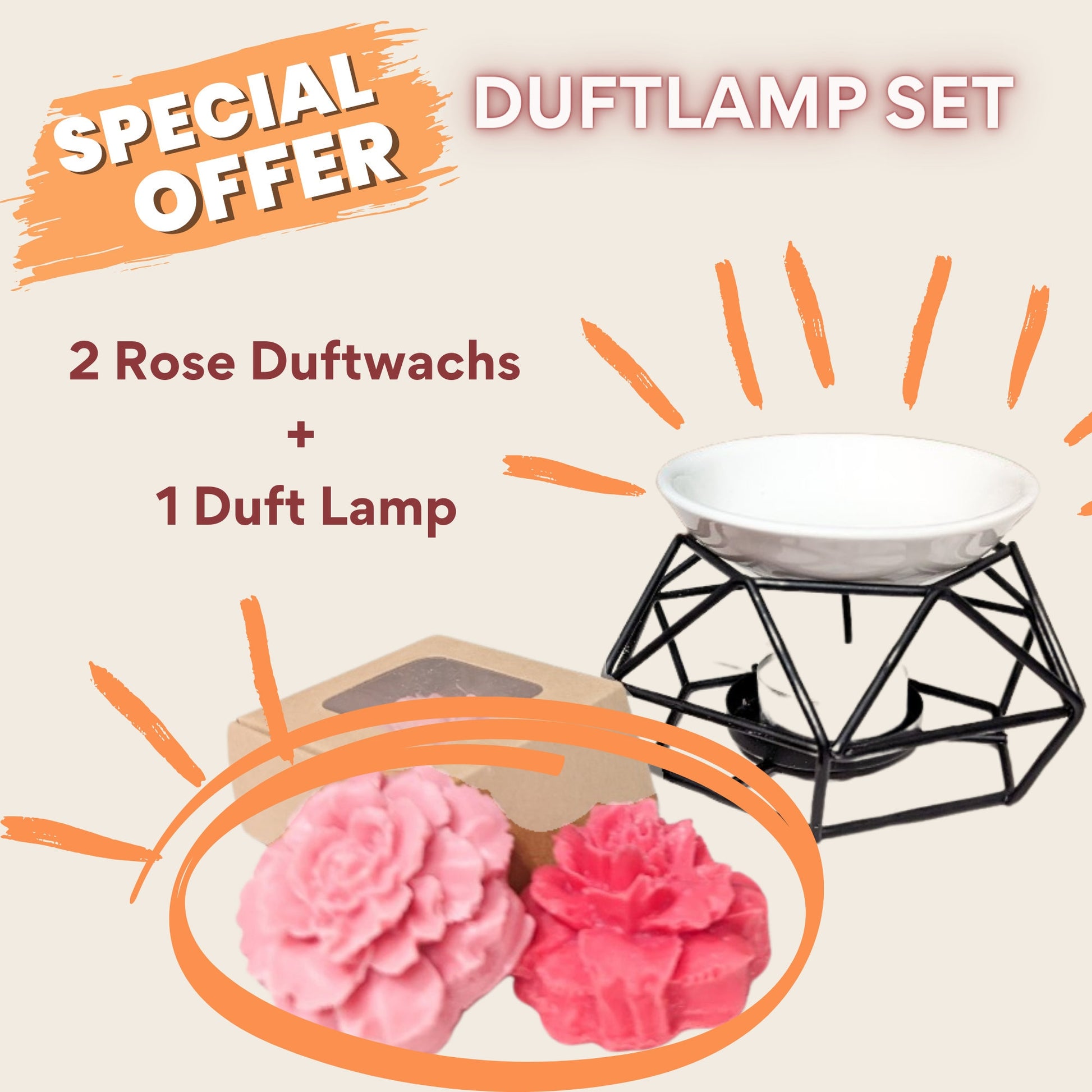 Rose Duftlampe melter mit Keramikplatte, rose Duftwachs zubehör, moderne Dekoration geschenk, Aroma Diffuser, blumiger duft, für Wohnzimmer
