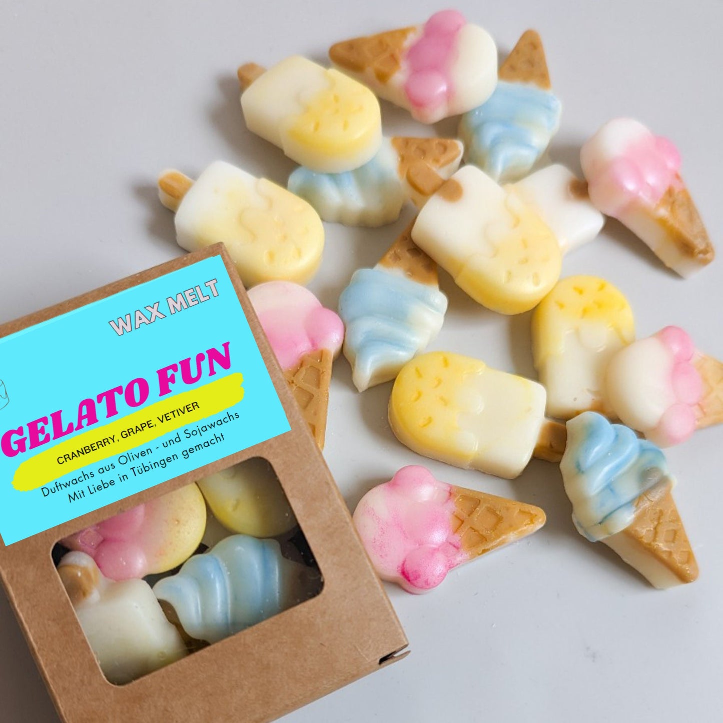 Cranberry grape vetiver wax melts duftwachs in Eiscreme formen. perfeckt sommer fruchtige duft bunte farben