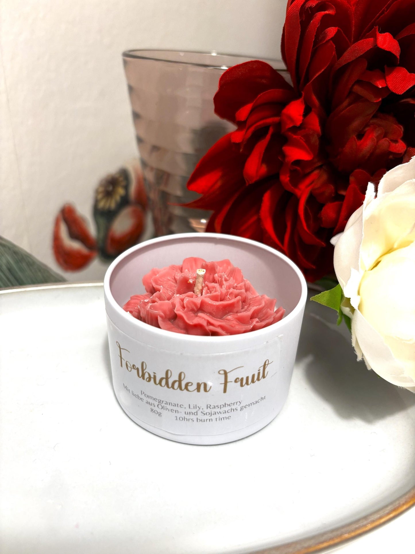 Sommerliche Kerzen mit Blumendüften, sojawachs blumenkerzen, Gartennelk kerze, geschenk beste freundin, wohnzimmer deko, duftkerzen im glas