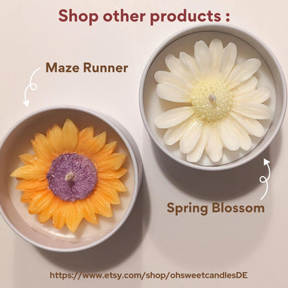 Sommerliche Kerzen mit Blumendüften, sojawachs blumenkerzen, Gartennelk kerze, geschenk beste freundin, wohnzimmer deko, duftkerzen im glas