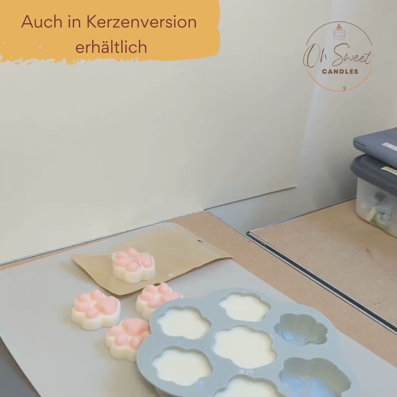 Pfoten Waxmelts, Duftwachs Geschenk für sie, ideal für Tierfreunde und Pfotenliebhaber, Duftkerze Deko aus Sojawachs Olivenwachs