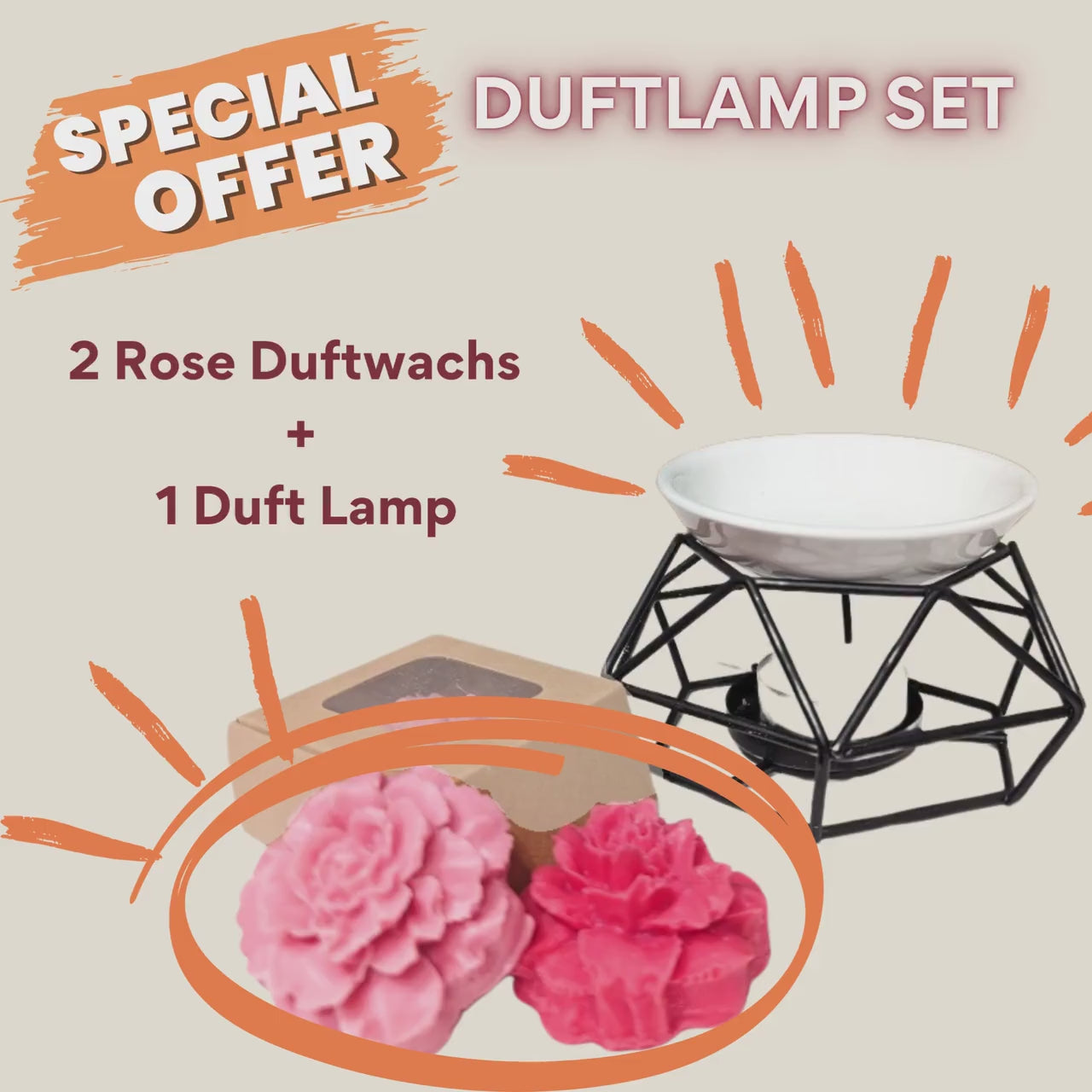 Rose Duftlampe melter mit Keramikplatte, rose Duftwachs zubehör,  moderne Dekoration geschenk, Aroma Diffuser, blumiger duft, für Wohnzimmer