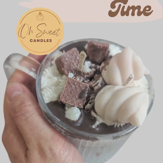 Handgemachte Kaffee-Kerze | Einzigartige Handwerkskunst | Dessert Duftkerze | süße Kerze | Amerikanisches Kaffeehaus | Karamell-Latte