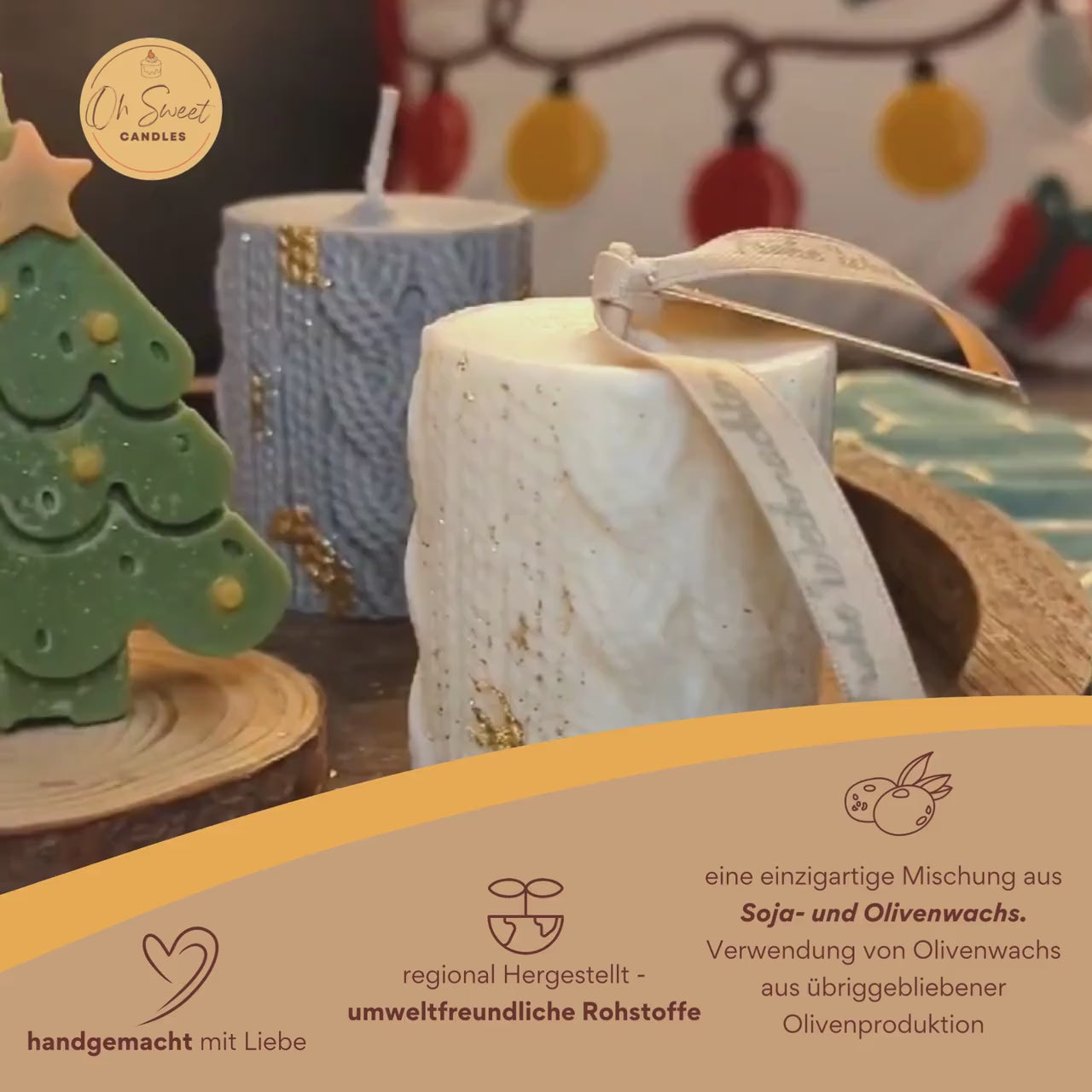 Winter Duftkerzen, Tisch Deko, Stumpenkerze, Cosy Winter zum verschenken, kuscheldecke pullover duftkerze